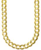 Men's Gauge Curb Chain Necklace In 10k Gold
