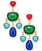 Charter Club Gold-tone Colored Stone Chandelier Earrings, Only At Macy's