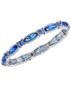2028 Silver-tone Blue Crystal Stretch Bracelet