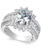 Cubic Zirconia Cluster Ring In Sterling Silver