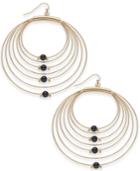 Thalia Sodi Large Gold-tone Bead Multi-row Drop Hoop Earrings, 2.4, Created For Macy's