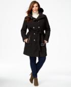 Calvin Klein Plus Size Double-breasted Softshell Coat