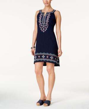Style & Co Petite Embroidered Dress, Only At Macy's