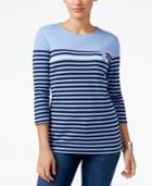Karen Scott Striped Pocket Top, Only At Macy's