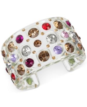 Betsey Johnson Multi-crystal Lucite Cuff Bracelet