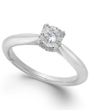 Marchesa Certified Diamond Solitaire Engagement Ring In 18k White Gold (1/2 Ct. T.w.)
