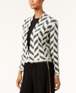 August Silk Printed Open-front Cardigan