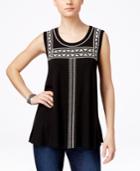 Karen Kane Sleeveless Embroidered Swing Tank Top, Only At Macys