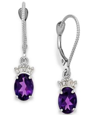 Amethyst (1-5/8 Ct. T.w.) And Diamond Accent Earrings In 14k White Gold