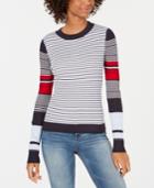 Freshman Juniors' Multi-striped Pullover Sweater