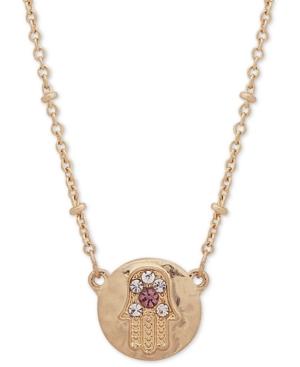 Lonna & Lilly Gold-tone Crystal Hamsa Pendant Necklace, 16 + 3 Extender, Created For Macy's