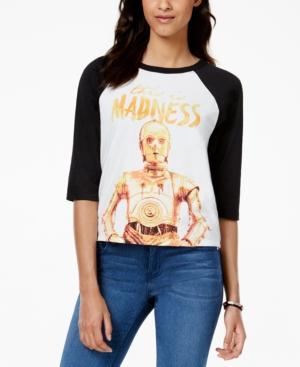 Juniors' Star Wars Threepio Graphic Baseball T-shirt From Mighty Fine