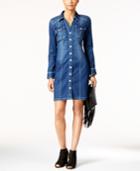 Inc International Concepts Petite Denim Shirtdress, Only At Macy's
