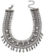 Inc International Concepts Hematite-tone Woven Stone Wide Collar Necklace, Only At Macy's