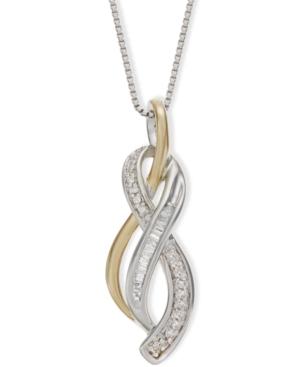 Diamond Figure-8 Pendant Necklace (1/10 Ct. T.w.) In 14k Gold Vermeil And Sterling Silver