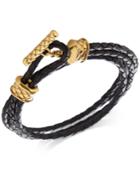 Degs & Sal Men's Leather Wrap Bracelet In 14k Gold-plated Sterling Silver
