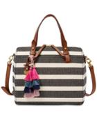 Fossil Stripe Rachel Small Satchel