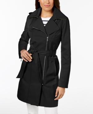 Vince Camuto Hooded Asymmetrical Trench Coat