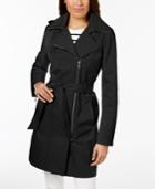 Vince Camuto Hooded Asymmetrical Trench Coat