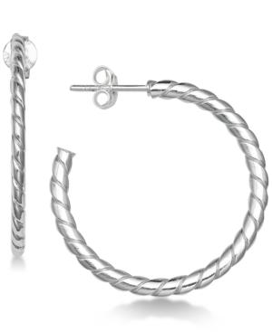 Giani Bernini Medium Twist Hoop Earrings In Sterling Silver, Created For Macy's