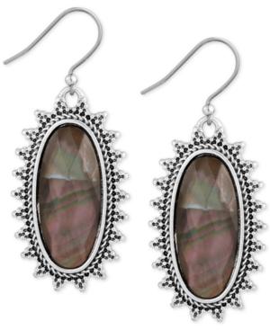 Lucky Brand Silver-tone Mother-of-pearl-look Drop Earrings