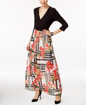 Eci Faux-wrap Illusion Maxi Dress