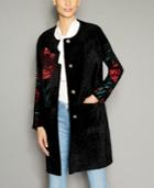 The Fur Vault Floral-embroidered Shearling Lamb Coat
