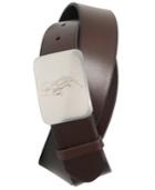 Polo Ralph Lauren Men's Belt, Vacchetta Leather Logo Plaque