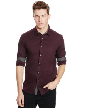Kenneth Cole Reaction Solid Striped-trim Shirt