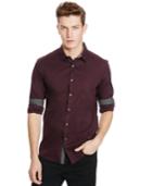 Kenneth Cole Reaction Solid Striped-trim Shirt