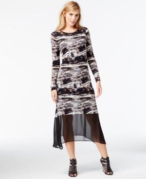Kensie Printed Contrast Maxi Dress