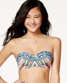 Jessica Simpson Strappy-back Tribal-print Bralette Bikini Top Women's Swimsuit