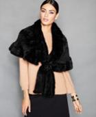 The Fur Vault Mink Fur Ruffled Shawl