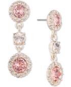 Givenchy Gold-tone Pave & Colored Crystal Triple Drop Earrings