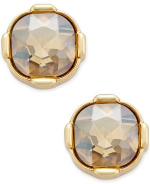 Abs By Allen Schwartz Gold-tone Crystal Stud Earrings