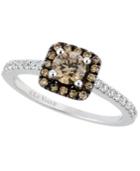 Le Vian Chocolate And White Diamond Ring In 14k White Gold (3/4 Ct. T.w.)