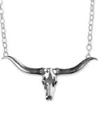 American West Longhorn 17 Pendant Necklace In Sterling Silver