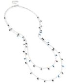 Kenneth Cole New York Hematite-tone Dark Stone & Bead Double-layer Necklace