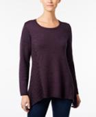 Style & Co. Petite Pointelle-detail Sweater, Only At Macy's