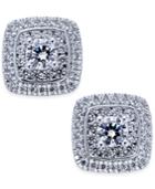 Diamond Square Cluster Stud Earrings (1-1/10 Ct. T.w.) In 14k White Gold