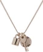 Dkny Gold-tone Pave Keys To The City Pendant Necklace, 16 + 3 Extender, Created For Macy's