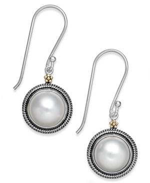 Cultured Freshwater Pearl Drop Earrings In 14k Gold And Sterling Silver (10mm)