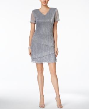 Connected Tiered Metallic Cocktail Dress