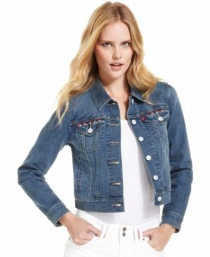 Levi's Jacket, Denim Studded, Bright Skies Wash
