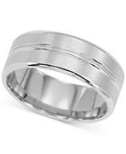 Satin-finish Band In 14k White Gold