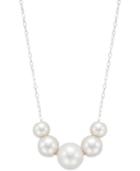 Cultured Freshwater Pearl Slide Necklace (6, 8 And 10mm) In Sterling Silver
