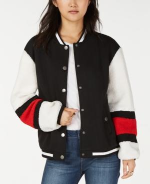 Say What? Juniors' Varsity Sherpa Bomber Jacket