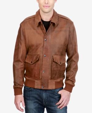 Lucky Brand Men's Leather Bomber Jacket
