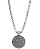 Degs & Sal Men's Ancient-look Italian Lire Coin 24 Pendant Necklace In Sterling Silver