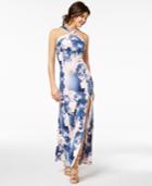 Crystal Doll Juniors' Printed Scuba Mermaid Gown